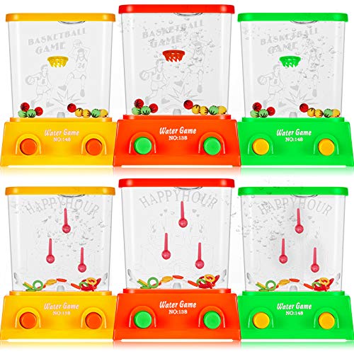 6 Pieces Handheld Water Game Mini Arcade Water Ring Game Water Tables for Beach Toys Party Favor Fish Rings Fun Basketball Game for Teens Adults for Men Retro Pastime (Classic Style) 6 Pieces Handheld Water Game Mini Arcade Water Ring Game Water Tables for Beach Toys Party Favor Fish Rings Fun Basketball Game for Teens Adults for Men Retro Pastime (Classic Style)