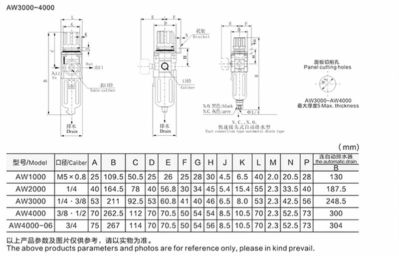 Régulateur de pression AW5000-10 de haute précision pour compresseur - 4
