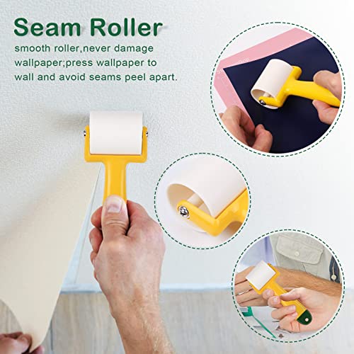 WRAPXPERT Wallpaper Smoothing Tools,Wallpaper Tool Kit with Squeegee Smoother,Seam Roller,Wallpaper Brush for Wallpaper Hanging,Contact Paper,Vinyl Application,Wallpaper Paste - Image 4