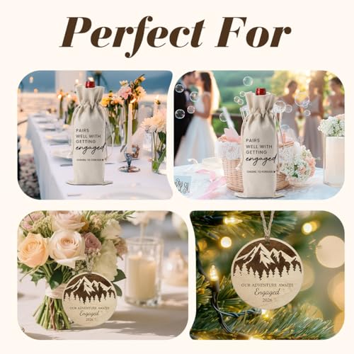 Image of Engaged Engagement Gifts for Couples Her Engagement Party Decorations | Our Adventure Awaits Engaged Wine Bag Acrylic Ornament 2026