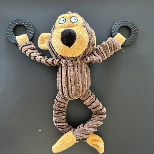 Brinquedo Mordedor Pet de Pelúcia Com Apito - Formato Macaco - Para Cães - Resistente