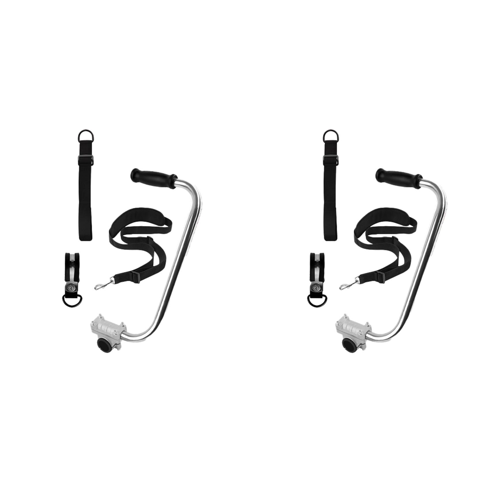Jnchdghwa Silver & Black 2X Weed Eater Handle, String Trimmer Handle, Ergonomic Trimmer Grip Weed Eater Strap With Shoulder Strap Harness
