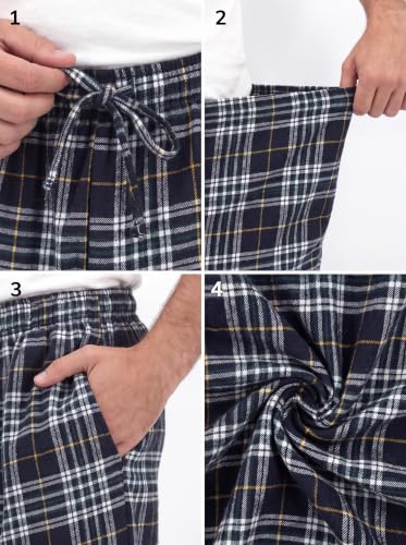Image of Andrew Scott Men's Cotton Flannel Knee Length Shorts | Drawstring & Pockets Boxer Sleep Shorts | Multi Packs & Colors