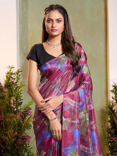 Image of Garden Vareli Art Silk Abstract Print Saree