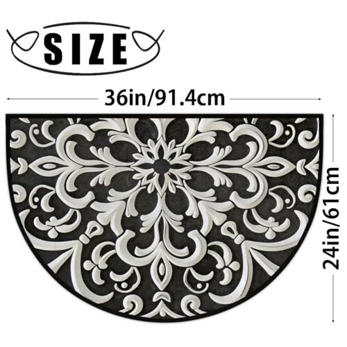 Tapete decorativo media luna Mandala 36x24 pulgadas miniatura 2