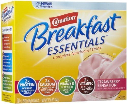 Carnation Breakfast Essentials Nutritional Drink Mix 11001937 36g Box of 10, Strawberry