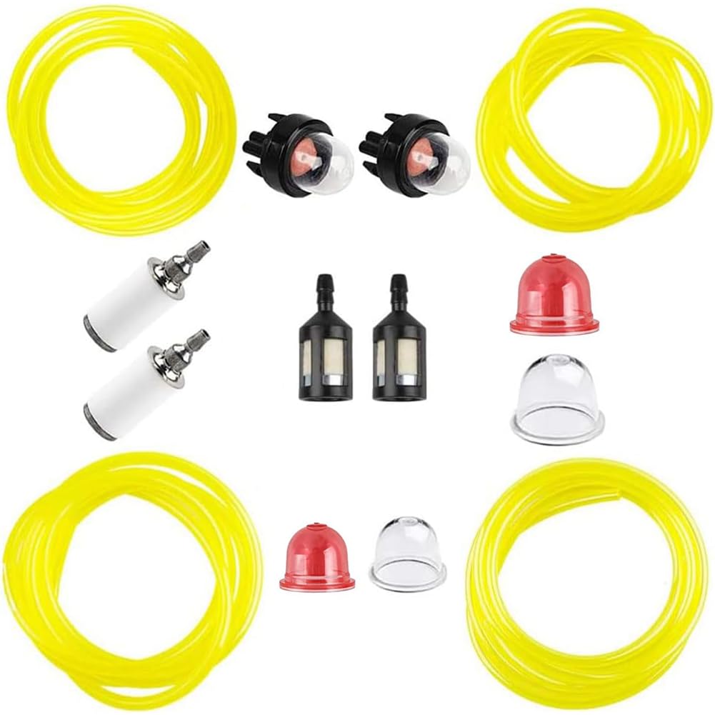 Kit Tubo Filtro Pompetta Primer Per Poulan Craftsman Kit Filtro Carburante Tubo Lampadina Primer Per Decespugliatori Poulan - 4 Misure Incluse, Compatibile Con Molti Modelli Filtro Aria Panda