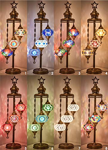 BOSPHORUS Turkish Moroccan Mosaic Glass Handmade Tiffany Floor Lamp Light
