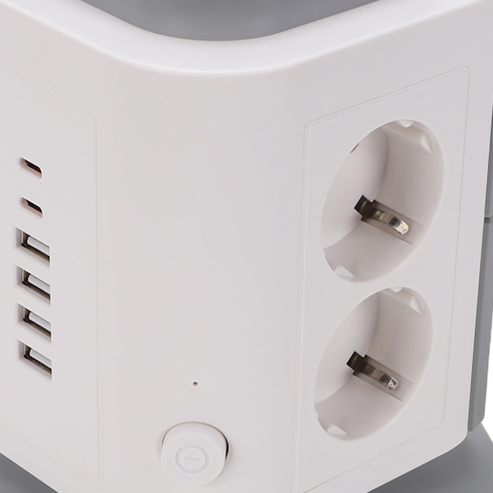 Pionowa Wieża Listwy Zasilającej, 6 Portów USB i Ochrona Przed (wtyczka | 6 Gniazd AC, 6 Portów USB (2 Typu C), Obudowa z ABS z Opóźnieniem Płomienia, Moc Znamionowa 2500W, Zabezpieczenie Przed
