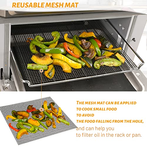 Image of WMKGG 12 inch Square Air Fryer Liners Set, 3 Pack Toaster Oven Mat | Reusable Non-stick Compatible with Ninja Foodi Flip SP101 /SP201 /SP301 /SP351, Cuisinart Toaster Oven, Microwave