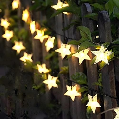 Solar Garden Lights, 50 LED Star Fairy Lights Outdoor Waterproof ...