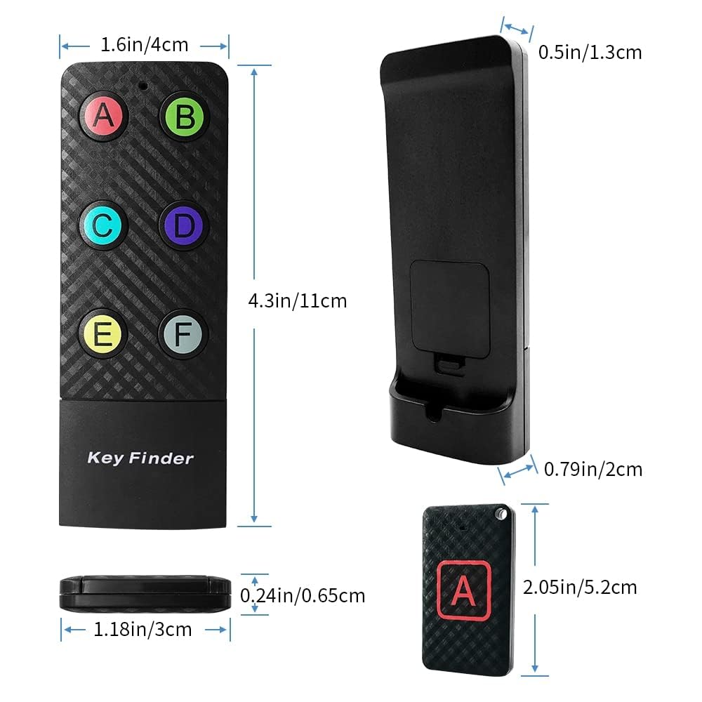RF Localizador de Llaves con 2 transmisores y 6 receptores, rastreador de artículos inalámbrico, Compatible con Mando a Distancia para Encontrar Mascotas, Carteras
