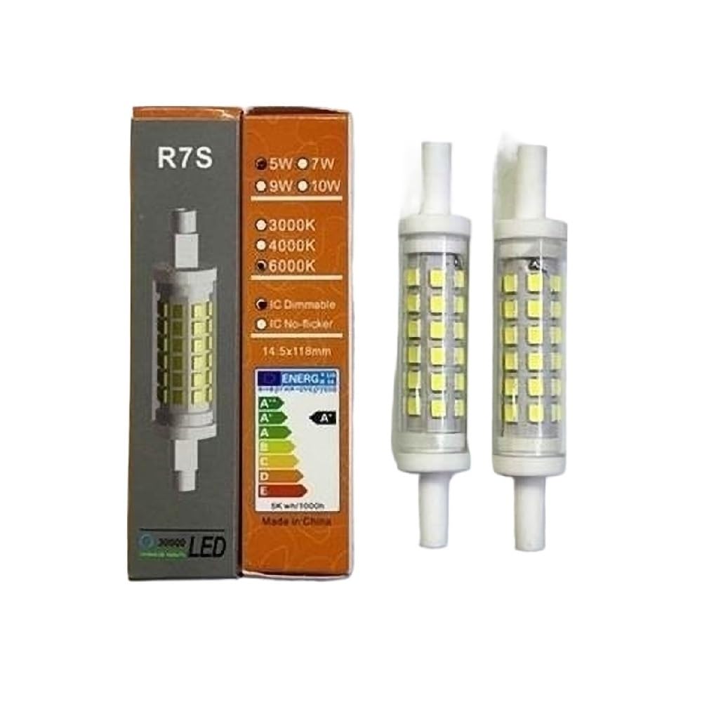 fengyan Casa bombillas 4 piezas LED AC220V Cerámica de luz de inundación R7S J78 J118 J135 10-20W 2835 SMD Reemplaza la lámpara de halógeno 78 mm 118 mm 135 mm 1 0W 15W 20W Iluminación de maíz Familia