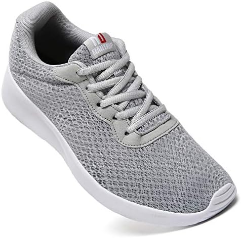 MAIITRIP Mens Gym Shoes,Athletic Running Shoes,Lightweight Breathable Mesh Casual Tennis Sports Workout Walking Sneakers,Grey,Size 9