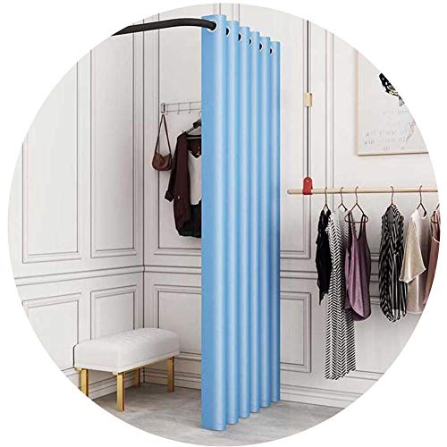 SIAMZYWV Dressing Room for BoutiquePrivacy Screen Mobile Track Locker Room, Blackout Curtains Kit Iron Bracket Detachable for Office Wedding Dress Photo Studio Protection Privacy Partition