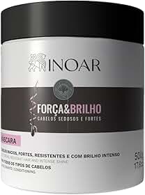 Inoar, Força & Brilho, Máscara De Hidratação, Cabelos Fortes, Macios, Brilho Intenso - 500g