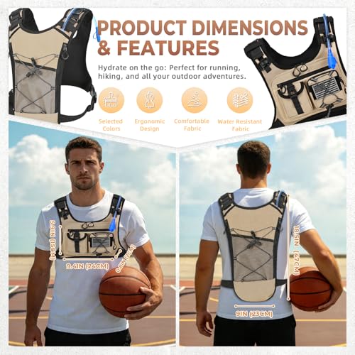 Image of Criuage USA Patent Running Hydration Vest Backpack, Lightweight Chest Pack with 2.0L Water Bladder Bag Daypack for Hiking Running Cycling Race Marathon for Women Men