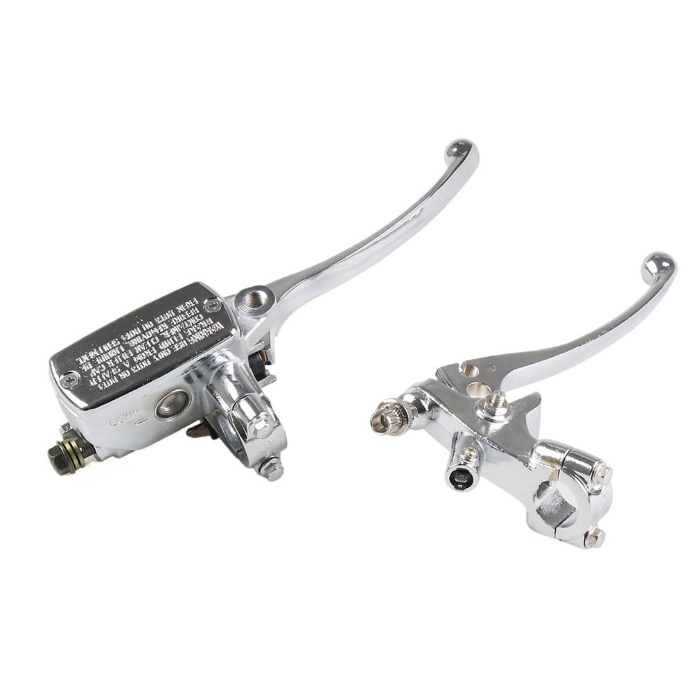 LUOKEKE Brake Clutch Levers Motorcycle 7/8" 22MM Handlebar Master Cylinder Hydraulic Brake Control with Clutch Lever(Silver)