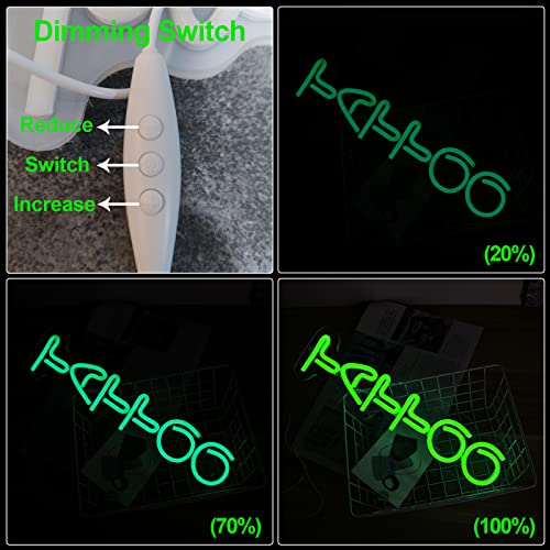 Jesalah Tattoo Neon Sign (Grün), Dimmbar, 10,8x40 Cm, USB, Für Laden-Deko, Bar, Salon, Man Cave
