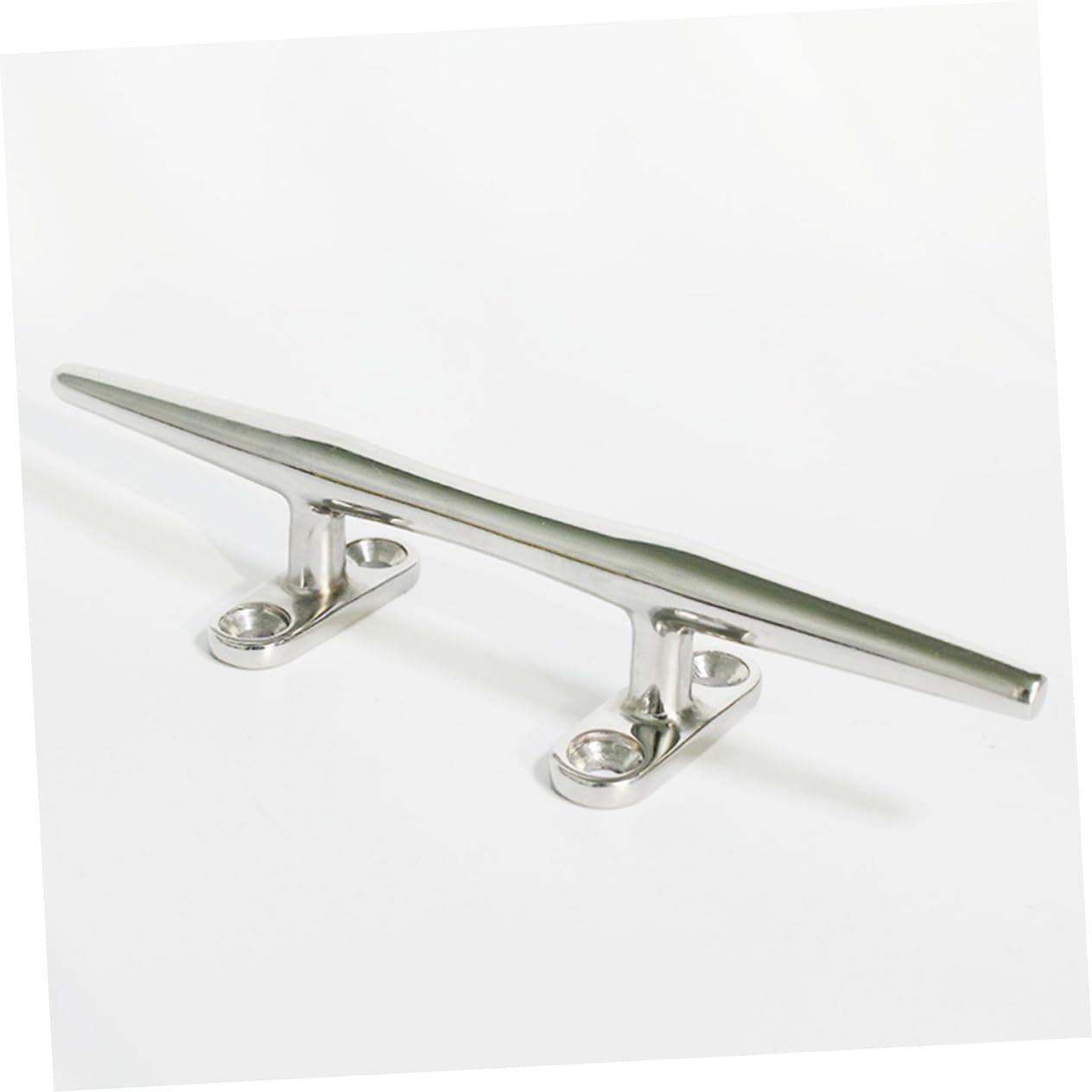 SUPVOX Bitta da Ormeggio in Acciaio Inox, 200mm, 8 Pollici | Forma a Corno, Base Aperta, Grande Area di Fissaggio, Finitura Argento