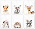 Woodland Animals Nursery Wall Art Prints (Set of 6) - Unf…