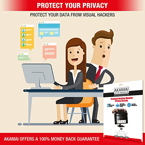 22\" Akamai Computer Privacy Screen (16:10) - Black Security Shield - Desktop Monitor Protector - UV & Blue Light Filter (22.0 inch Diagonally Measured, Black) - Thumbnail 7