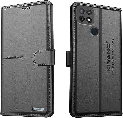 Image of Compatible with Oppo A15 / Oppo A15s Flip Cover | Leather Finish | Inside Pockets & Inbuilt Stand | Shockproof Wallet Style Magnetic Closure Back Cover Case