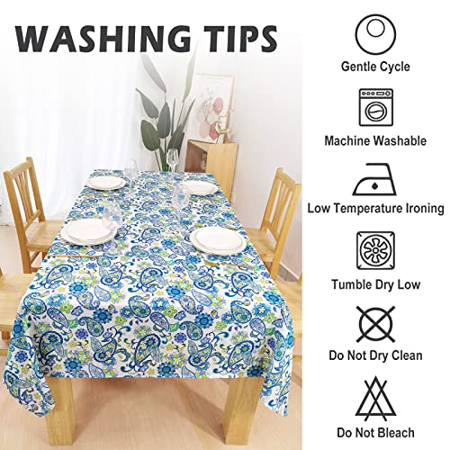 Pipisasa Rectangle Tablecloth Scratch Resistant/Spillproof/Waterproof Fabric Indoor Outdoor Tablecloth For Spring Summer Host Backyard Parties Gatherings Picnic Dinner - Paisley 60×84" #TOP3