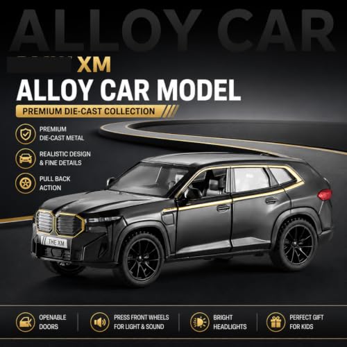 Image of Mashes BMW XM SUV Car 1:32 Scale Model Car Exclusive Alloy Metal Pull Back Die-cast Diecast Metal Pullback Toy Openable Doors & Light Music Best Gifts Toys Kids【Colors as Per Stock】
