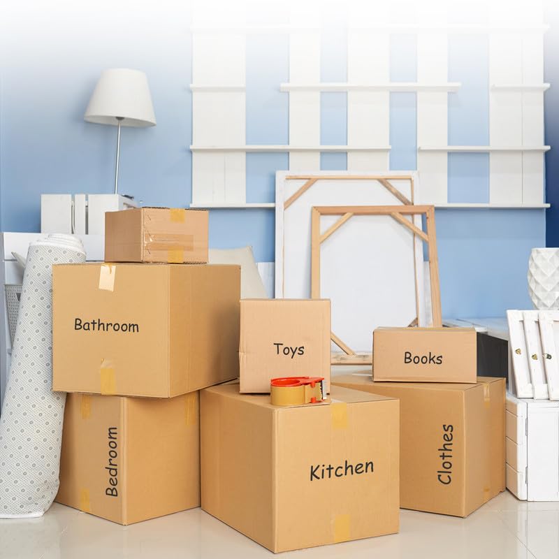 ADDANBI 3ply Self Locking corrugated box, Brown 14x12x3.5 PCs 20 Size High Strength Self Locking Corrugated Box, Storage Packaging Box 3