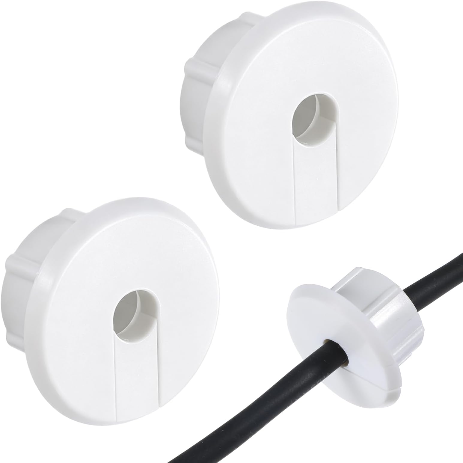 2 PCS Wall Cable Pass Through Grommet 1'' Wall Cable Pass Through Bushing Grommets Plastic Feed Compatible Wall-Hole Routing Kit Cords Hole Covers for Furnitures Wire Protection