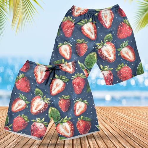 Fruit Lovers Men's Swim Trunks - Tropical Fruits Mens Swim Trunks with Mesh Lining Swimwear Bathing Suits Set 503
