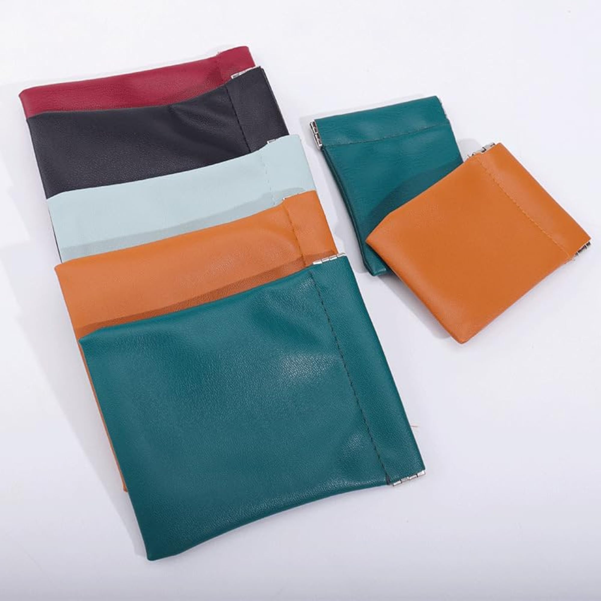 Red PU Leather Makeup Storage Pouch, Compact Design