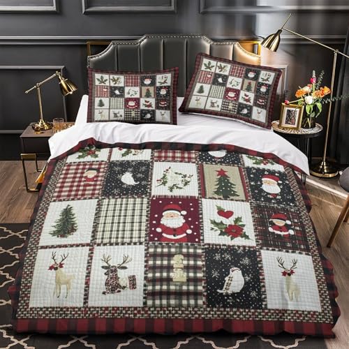 Housse de Couette Noël 135x200 Parure de Lit Microfibre Single
