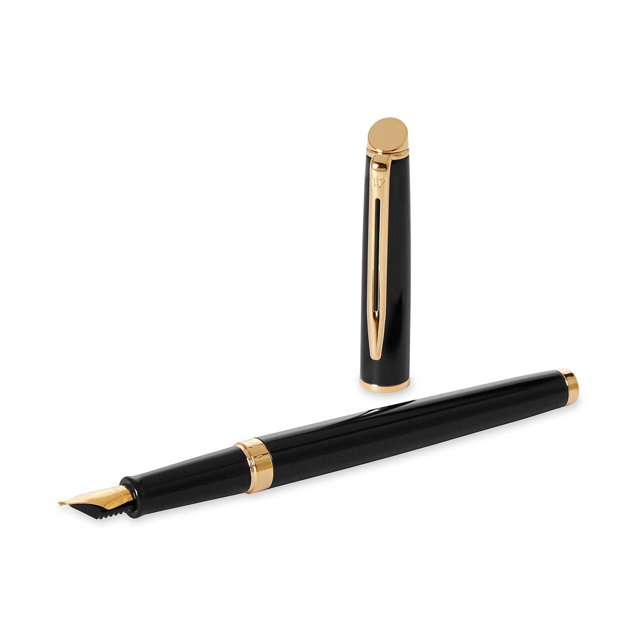 Waterman Hémisphère Ensemble stylo plume et stylo à bille avec gravure, kit d'écriture de luxe, personnalisable, cadeau d'anniversaire, d'anniversaire et de Noël, noir mat G.T