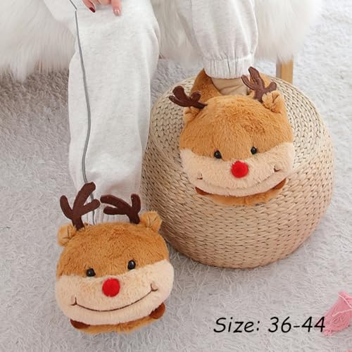 Pig Slippers, Cartoon Couple Full-Heel Warm Shoes for Outdoor Indoor, Non-Slip Plush Cotton Slippers for Autumn Winter3