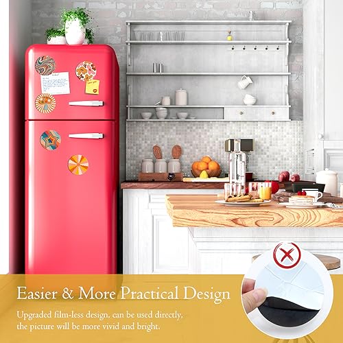 ZYNERY Sublimation Magnet Blanks 3x3 inch, 30Pcs Sublimation Blank Fridge Magnets Printable Photos, Personalized Sublimation Magnets for Refrigerator Decoration, Kitchen, Office, Wall by ZYNERY - Image 3