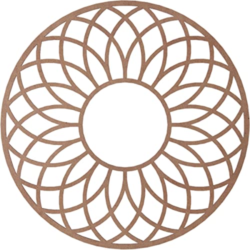 Image of Ekena Millwork 24 inchOD x 8 1 /4 inchID x 3 /8 inchT Cannes Wood Fretwork Pierced Ceiling Medallion, Wood (Paint Grade)