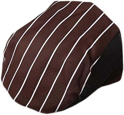 George Jimmy Fashion Cook Hats Hotel Cafe Breathable Mesh Chef Hats Waiter Hat Kitchen Cooking Chef Cap-Coffee Stripe