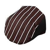 George Jimmy Fashion Cook Hats Hotel Cafe Breathable Mesh Chef Hats Waiter Hat Kitchen Cooking Chef Cap-Coffee Stripe