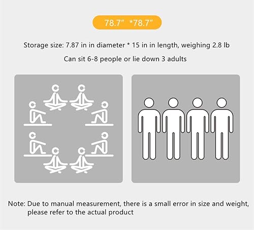 Miniatura 7 de WCJL Manta de picnic extra grande de 78.7 x 78.7 pulgadas, grosor de tres capas, impermeable y a prueba de humedad, adecuada para picnics
