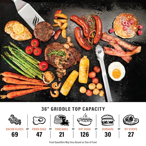 Blackstone 36 Inch Gas Griddle with Hood Cooking Station 4 Burner Flat Top Gas Grill Propane Fuelled Restaurant Grade Professional 36” Outdoor Griddle Station with Side Shelf - image 7