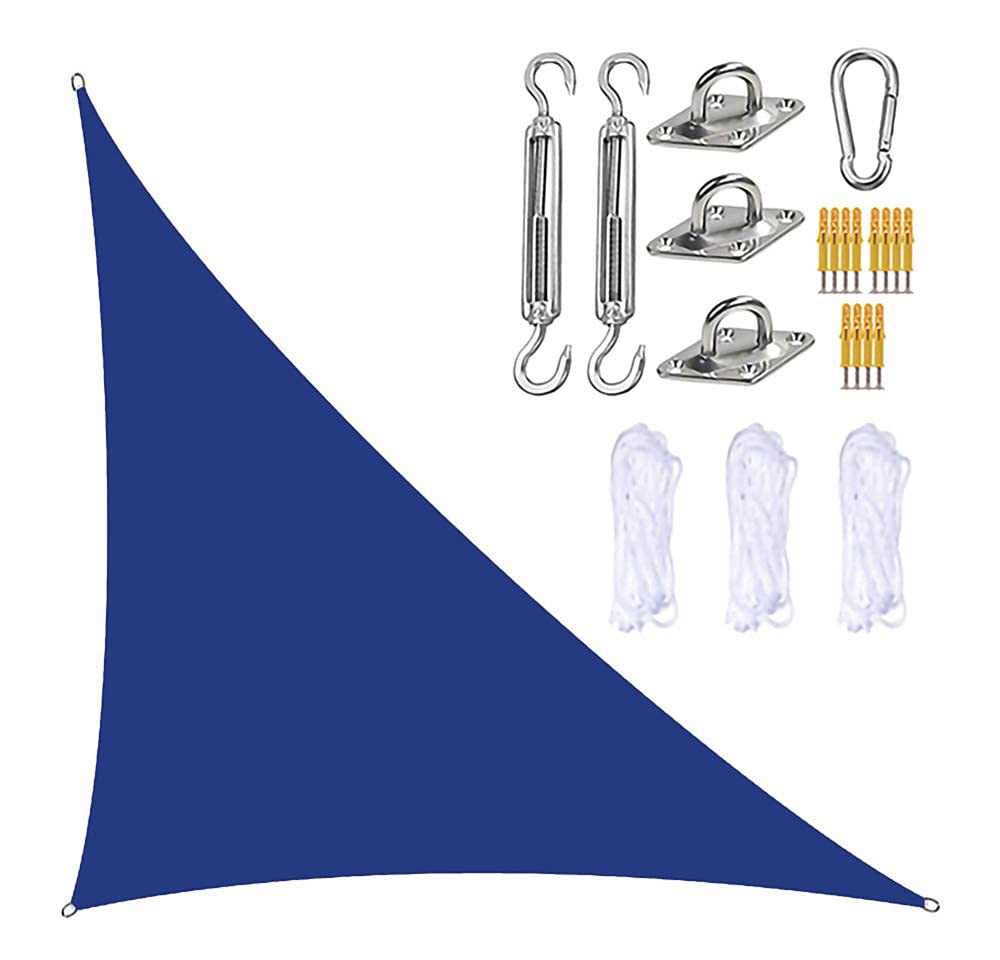 Trójkątny żagiel przeciwsłoneczny, parasol przeciwsłoneczny 13 x 13 x 19 stóp z zestawem osprzętu, 3 liny, wodoodporny, blokujący promieniowanie UV, parasol przeciwsłoneczny na patio
