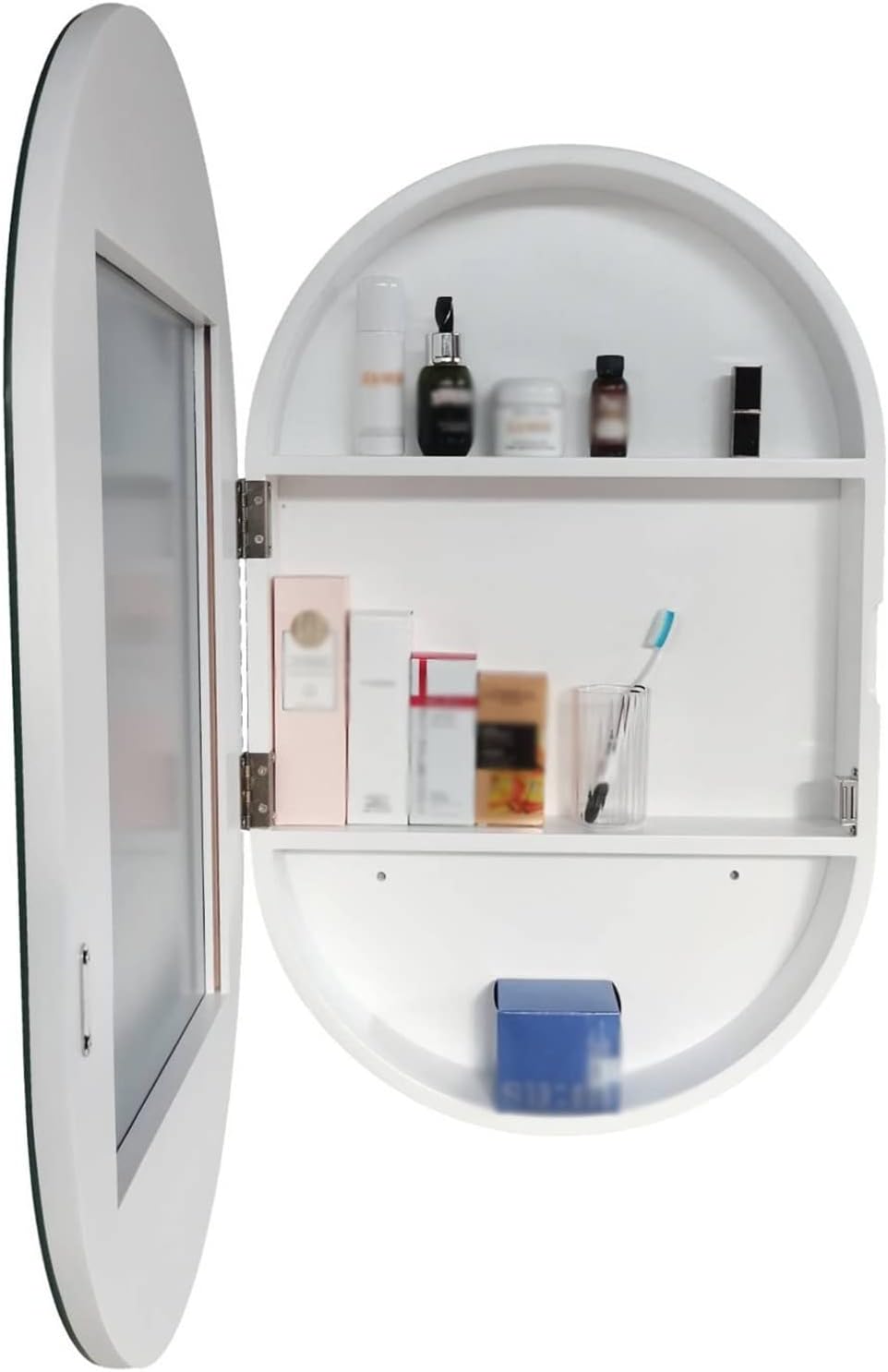 Oval Mirror Wooden Mirror for Bathroom Wall