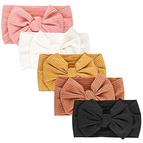 Image of DRESHOW BQUBO Baby Nylon Headbands Hairbands Soft Stretchy Cute Big Bow for Girls Newborn Infant Toddlers Hair Accessories