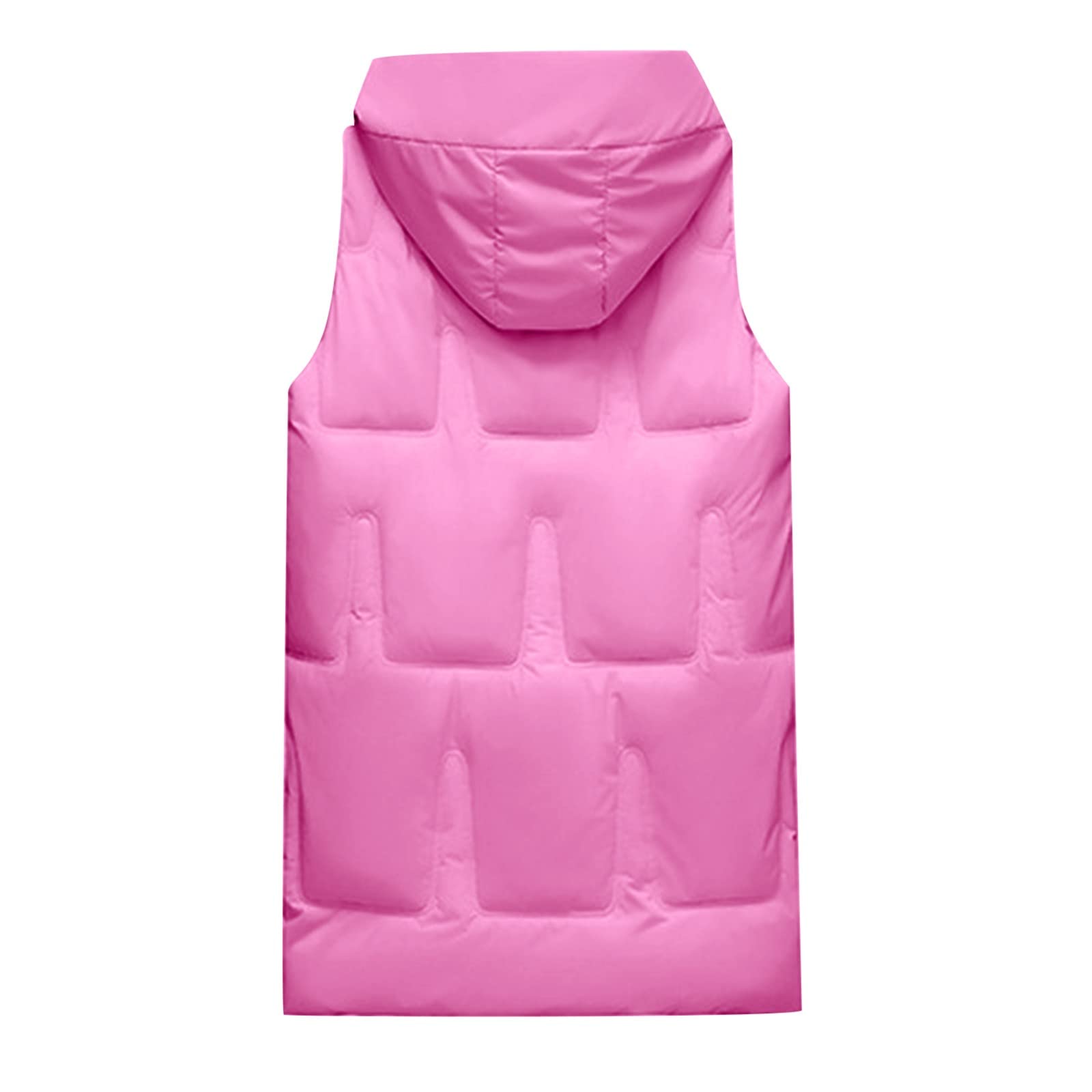 Generisch Gilet trapuntato da donna lungo con cappuccio – gilet invernale da donna caldo senza maniche gilet in piuma ispessito cappotto invernale soffice piumino con cerniera gilet elegante gilet