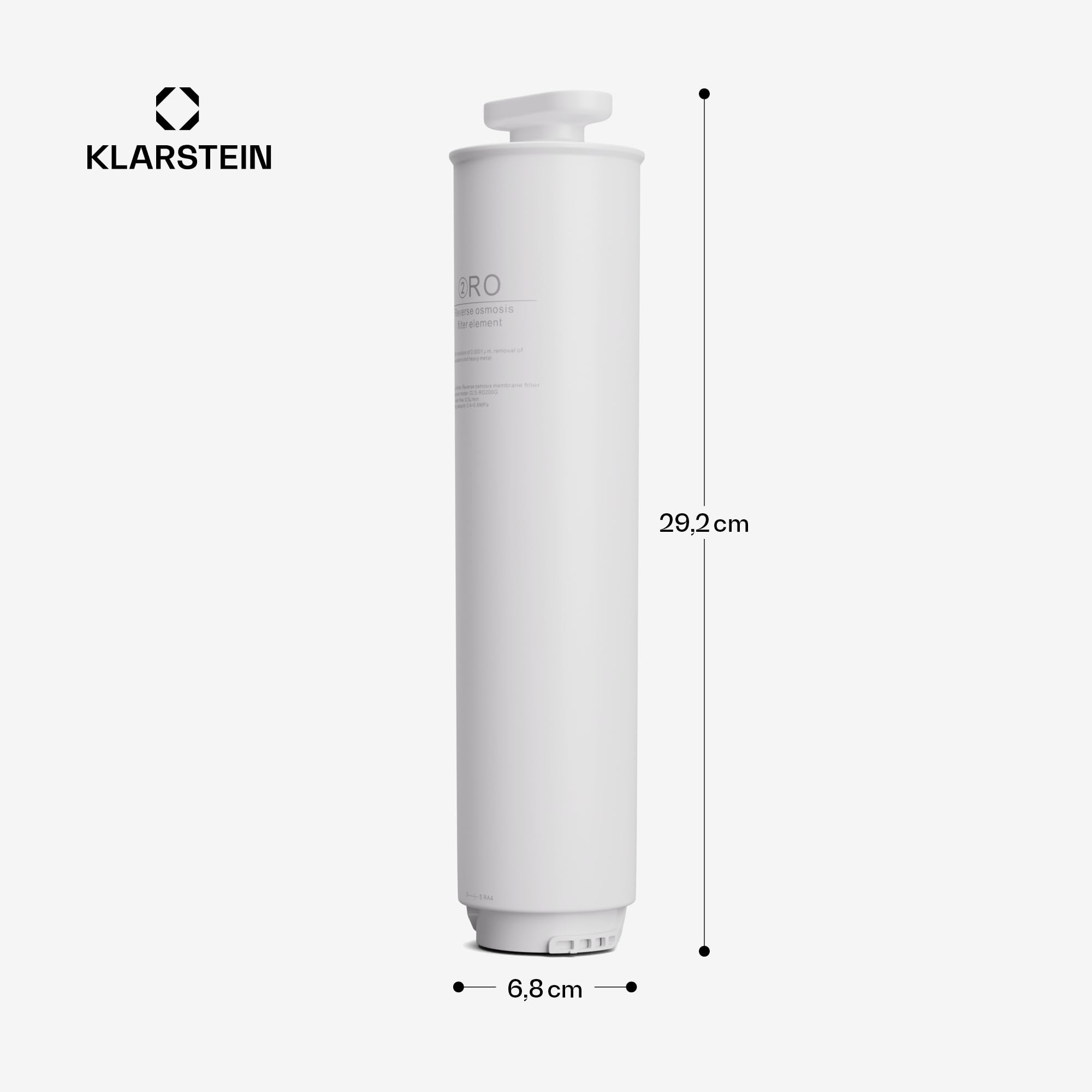 Klarstein Filtr odwróconej osmozy, filtr RO do wody wodociągowej, kompatybilny z AquaFina 6L, akcesoria do instalacji odwróconej osmozy, filtr membranowy RO, okres użytkowania 24 miesiące, 1 x blat