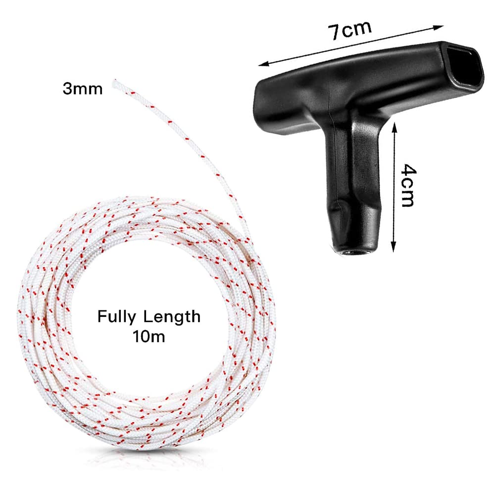 Corde De Démarrage 10m 3,5mm - Cordon Traction Pour Tondeuse, Tronçonneuse, Fraise à Neige