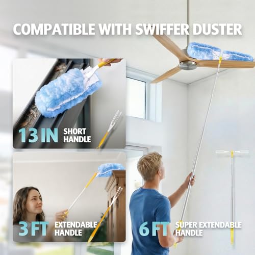 Image of Duster Refill for Swiffer Duster, 50 Count Heavy Duty 2 Side 360 Duster Refills, 6X Microfibers, Disposable Multi Surface Dusters for Cleaning (Not Include Handle)