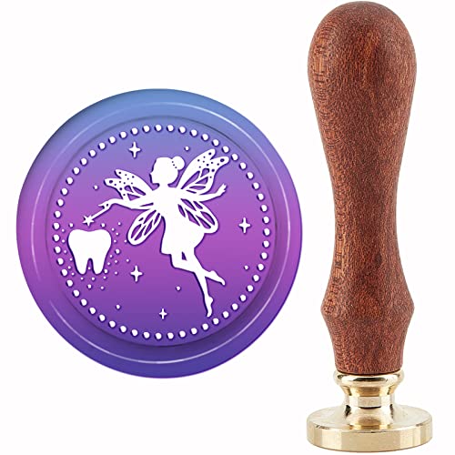 CRASPIRE Butterfly Wax Seal Stamp Fairy Vintage Sealing Wax Stamps 30mm Removable Brass Head with Wood Handle for Wedding Invitations Envelopes Halloween Christmas Thanksgiving Gift Packing